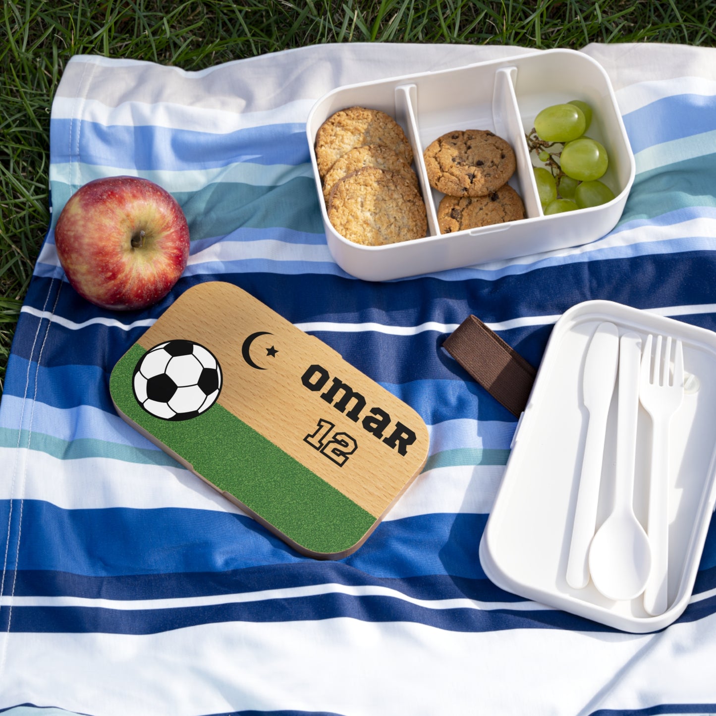 Football Lunchbox with Name & Number | Islamic School Gift for Kids
