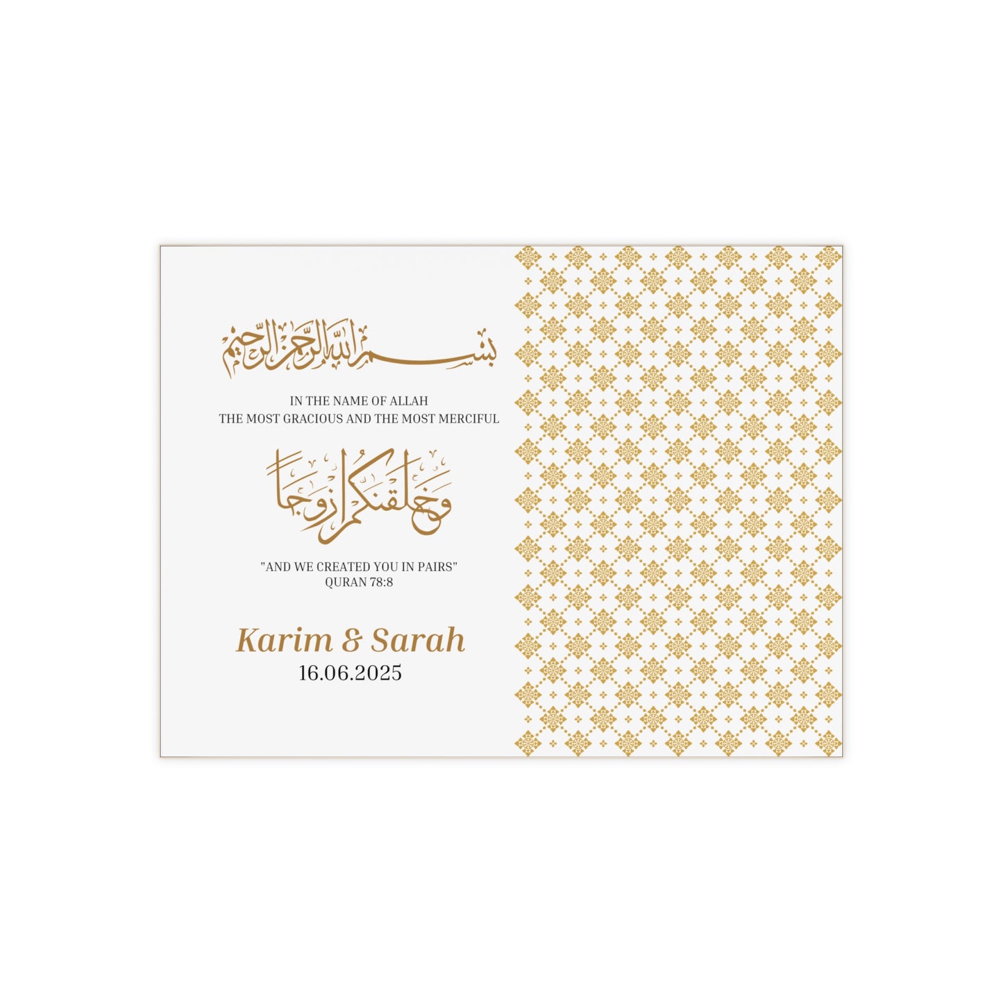 Islamic Marriage Gift Personalized Tile Modern Nikah Decor