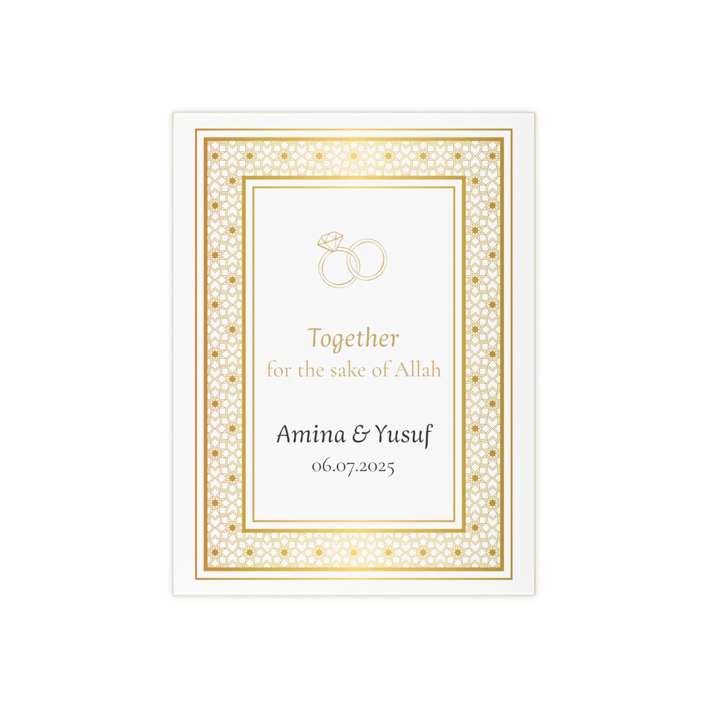 Nikah Keepsake Tile – Personalized Islamic Wedding Gift with Names & Date