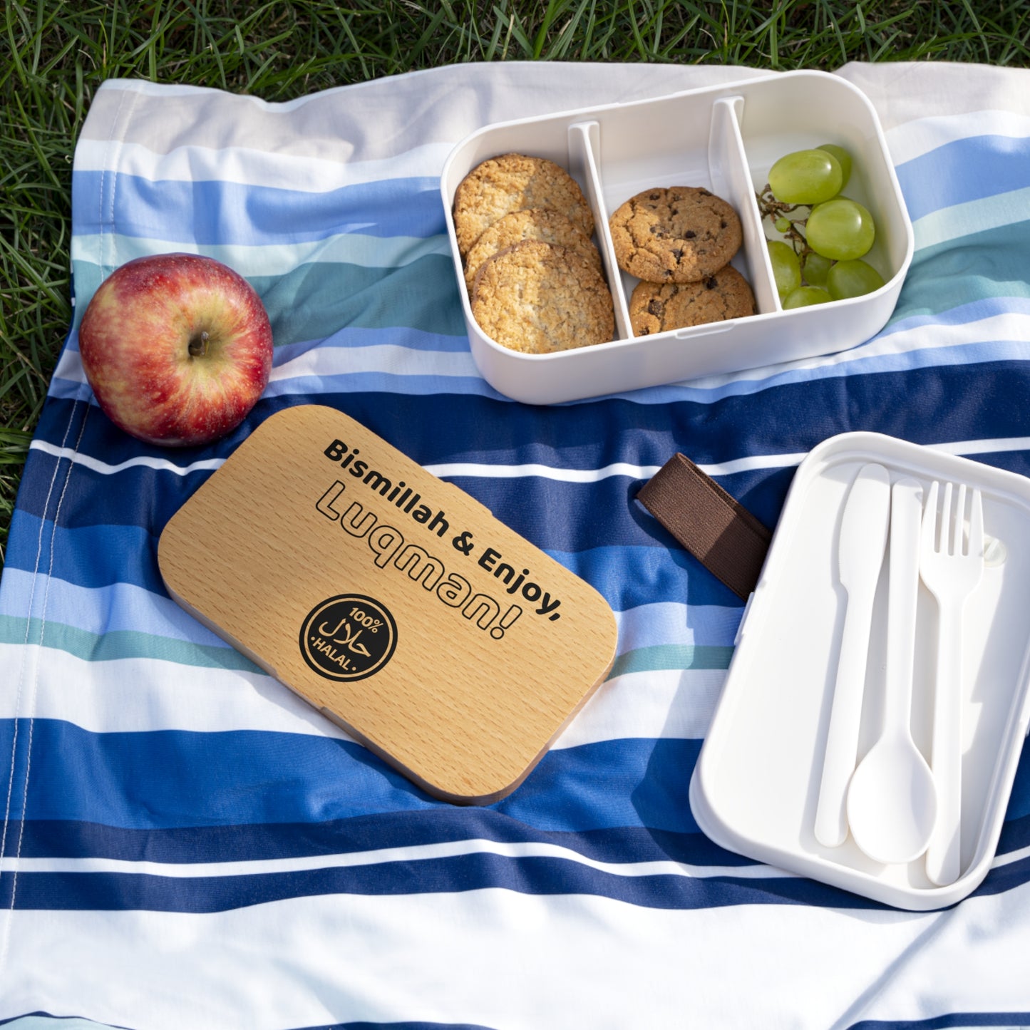 Gepersonaliseerde halal lunchbox – Bismillah-boodschap | Cadeau voor het nieuwe schooljaar