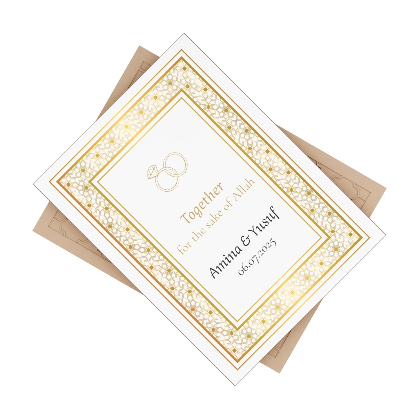 Nikah Keepsake Tile – Personalized Islamic Wedding Gift with Names & Date