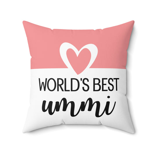 “World’s Best Ummi” Pillow – Islamic Gift for Moms