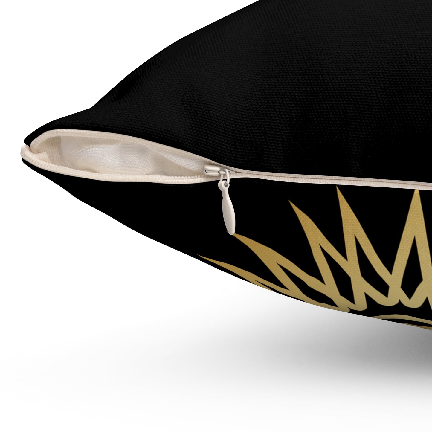 Ayat al-Kursi Islamic Throw Pillow – Gold & Black Kiswah-Inspired Calligraphy Cushion