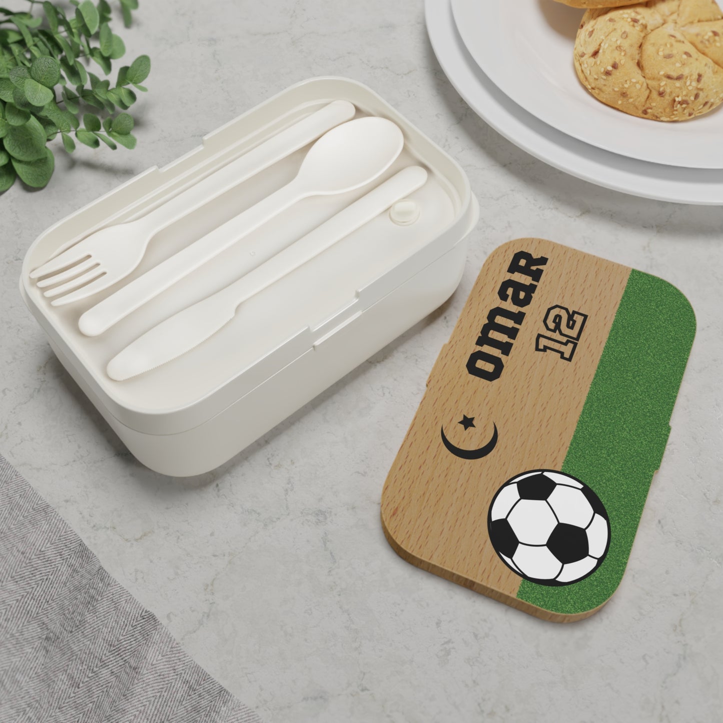 Football Lunchbox with Name & Number | Islamic School Gift for Kids