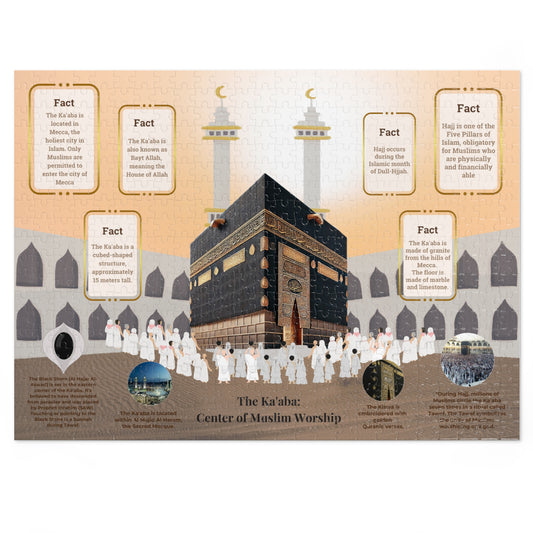 500 pcs puzzle with Ka'abaand educational text boxes