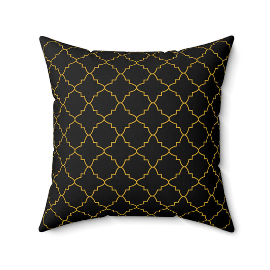 Personalized Arabic Name Pillow in Gold on Black | Luxury Islamic Cushion