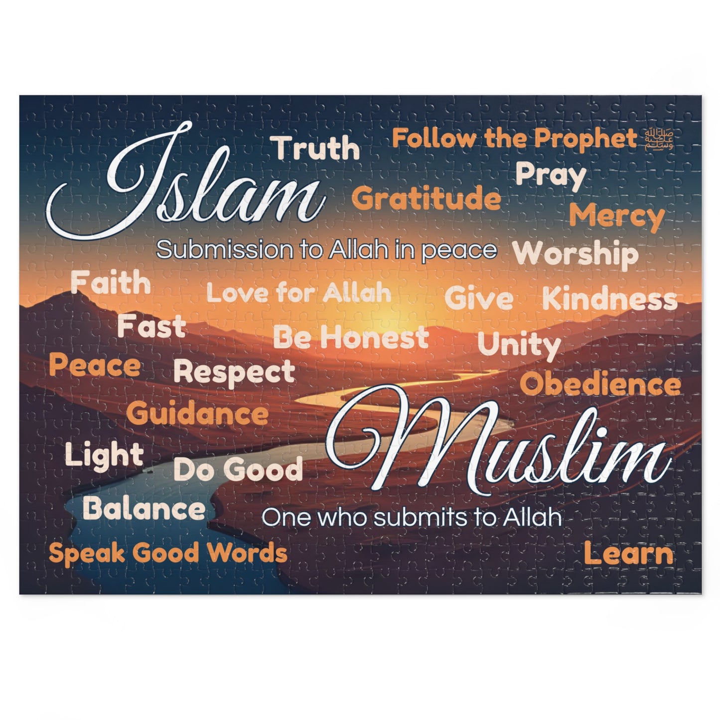 Islamic Educational Puzzle Set for Muslim Kids – 6 Puzzles on Deen, Prophets, Prayer, Daily Life & Values (30–2000 pcs)