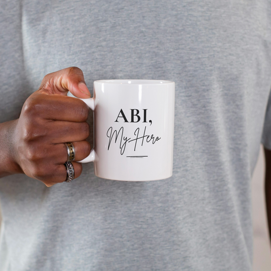 Abi, My Hero Mug – Islamic Dad Gift (Customizable Title)