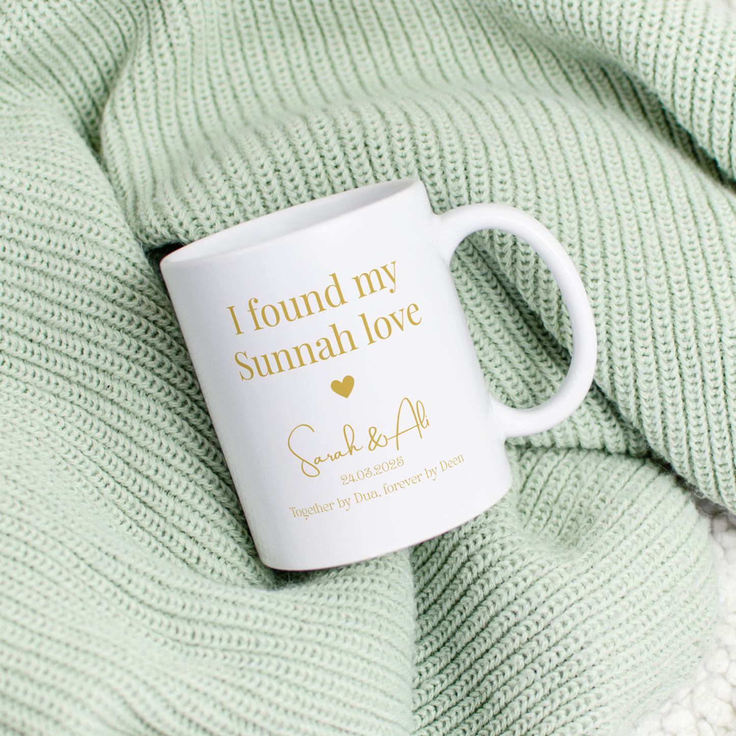 Sunnah Love Mug Set – Personalized Islamic Couple Gift with Names & Date