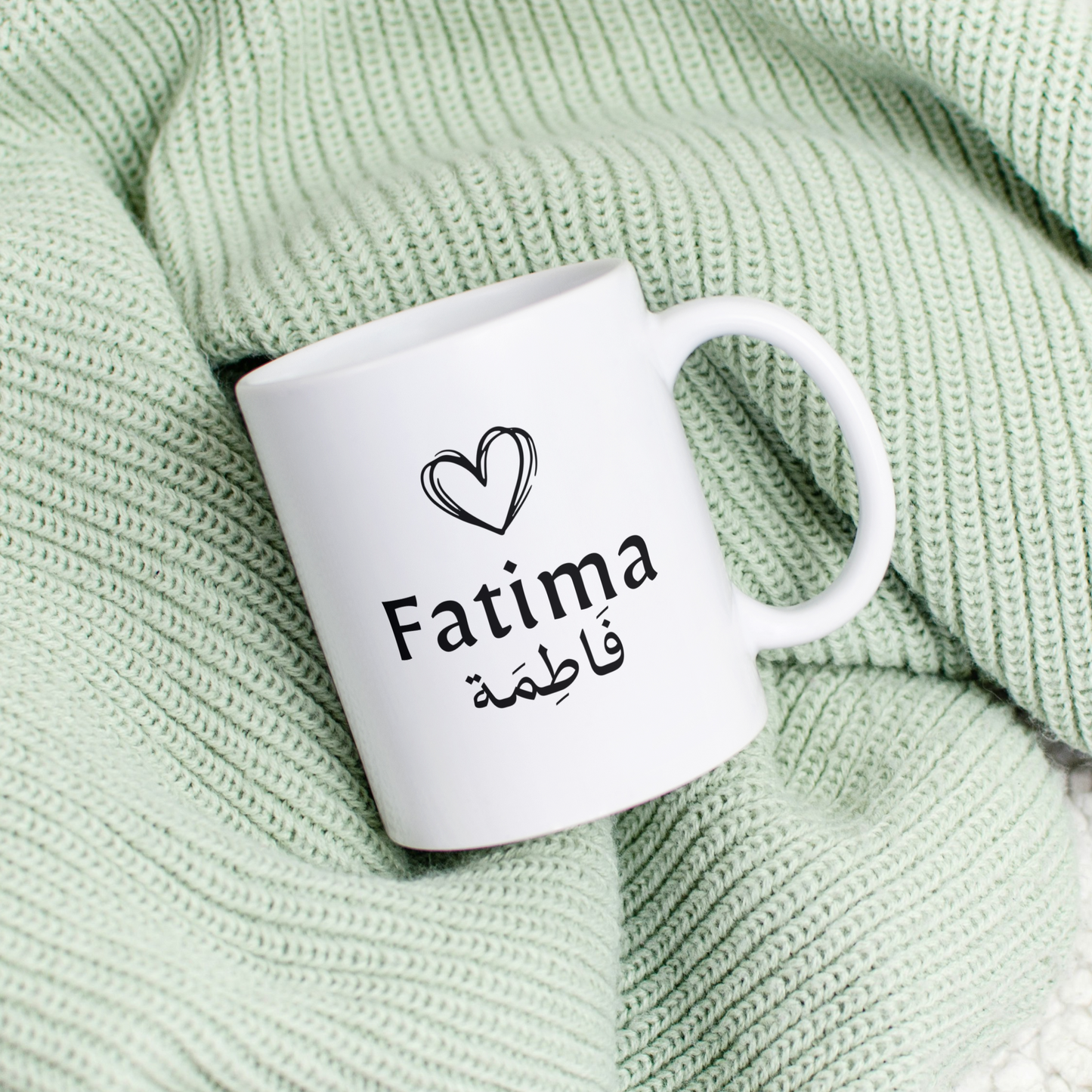 Gepersonaliseerde mok met Arabische naam - Aangepast cadeau met hart