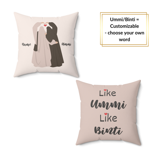 Like Ummi Like Binti Kussen – Gepersonaliseerd islamitisch cadeau voor moeder en dochter