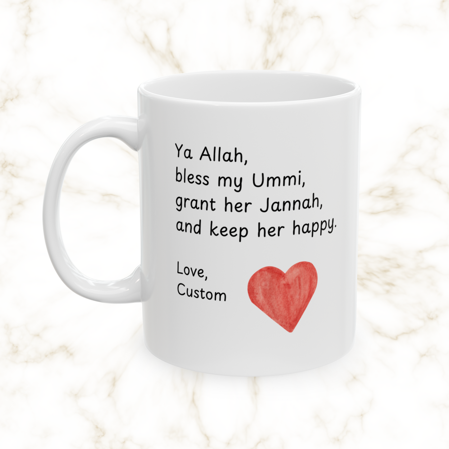 Gepersonaliseerde islamitische moedermok – Ya Allah, Bless My Ummi (aangepaste naam)