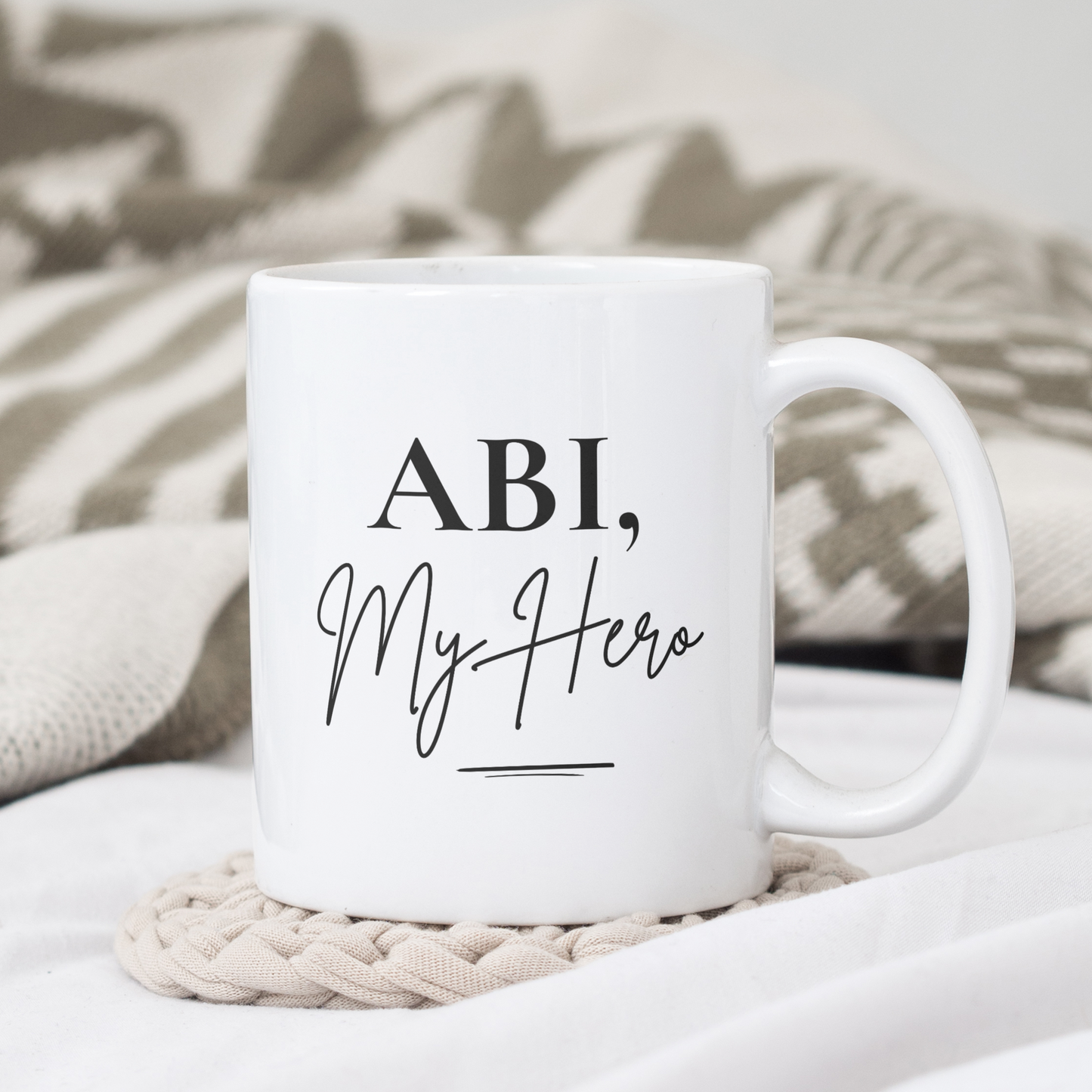 Abi, My Hero Mug – Islamic Dad Gift (Customizable Title)