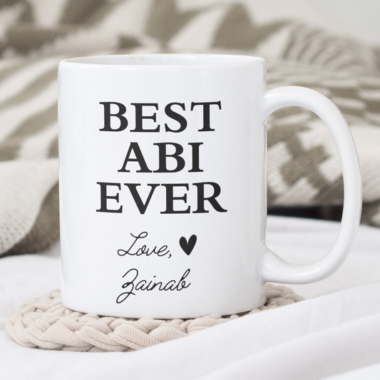 Best Abi Ever Mug – Personalized Islamic Gift from Child