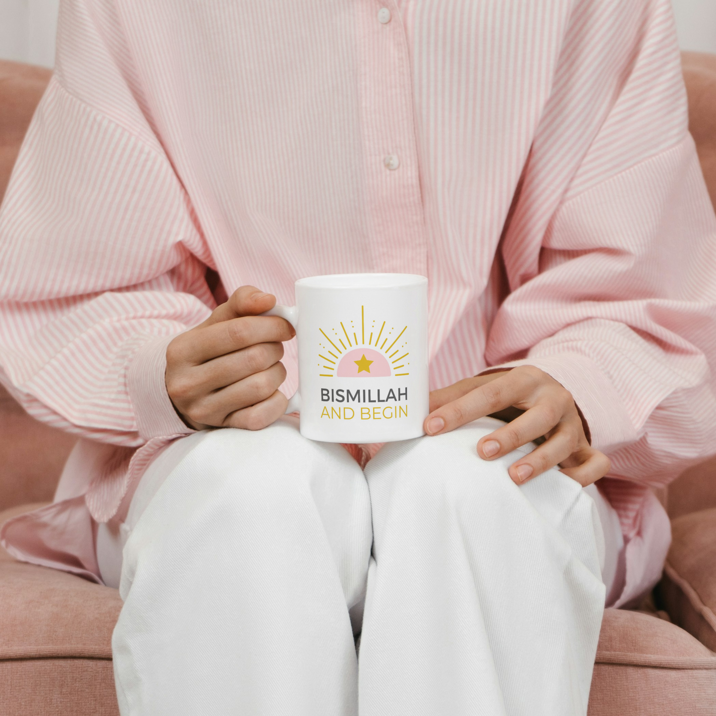 Bismillah and Begin Mug – Inspirational Islamic Gift for Daily Motivation