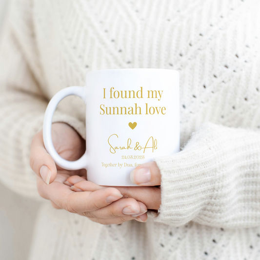 Sunnah Love Mug Set – Personalized Islamic Couple Gift with Names & Date