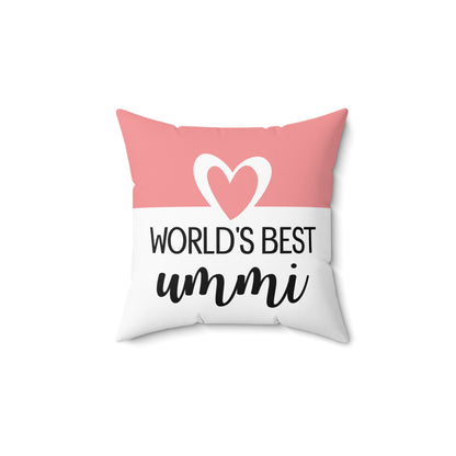 “World’s Best Ummi” Pillow – Islamic Gift for Moms