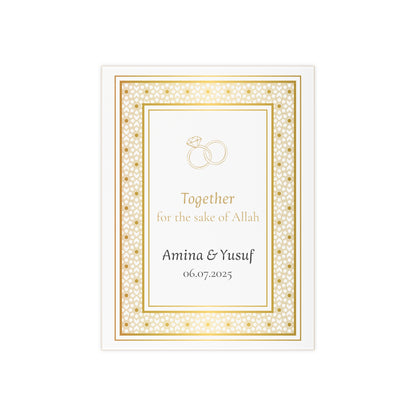 Nikah Keepsake Tile – Personalized Islamic Wedding Gift with Names & Date