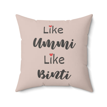 Like Ummi Like Binti Kussen – Gepersonaliseerd islamitisch cadeau voor moeder en dochter