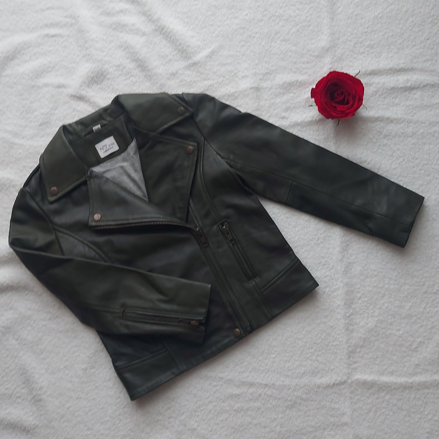 Genuine Leather Jacket – Sample Collection | N⁰7 Kids - Green