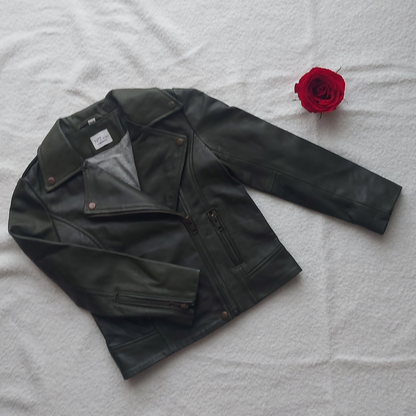 Genuine Leather Jacket – Sample Collection | N⁰7 Kids - Green