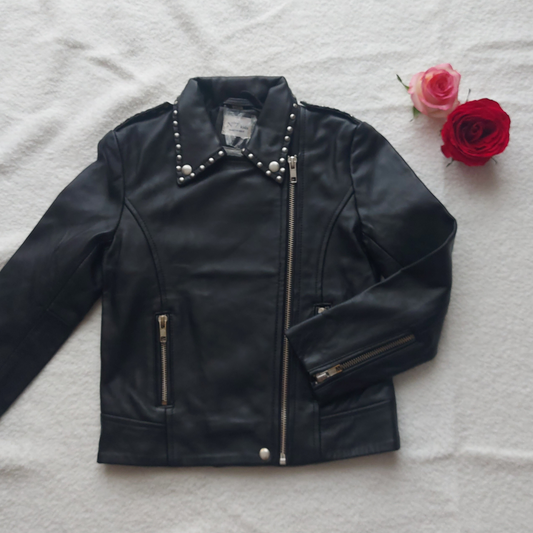Studded Leather Jacket –  Sample Piece | N⁰7 Kids - Black