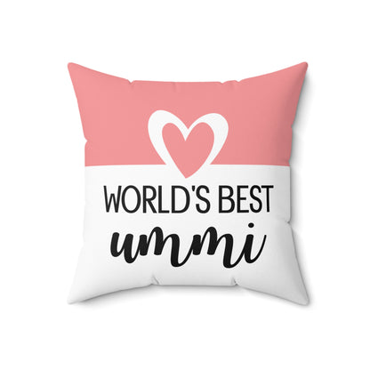 “World’s Best Ummi” Pillow – Islamic Gift for Moms