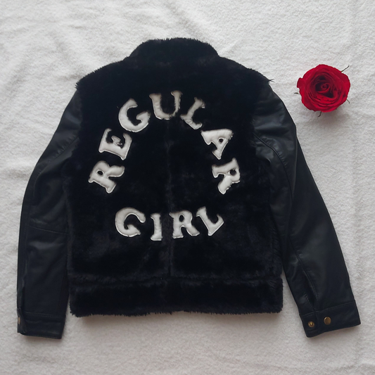 N⁰7 Kids – Faux Fur & Leather Sleeve Jacket (Sample Piece)