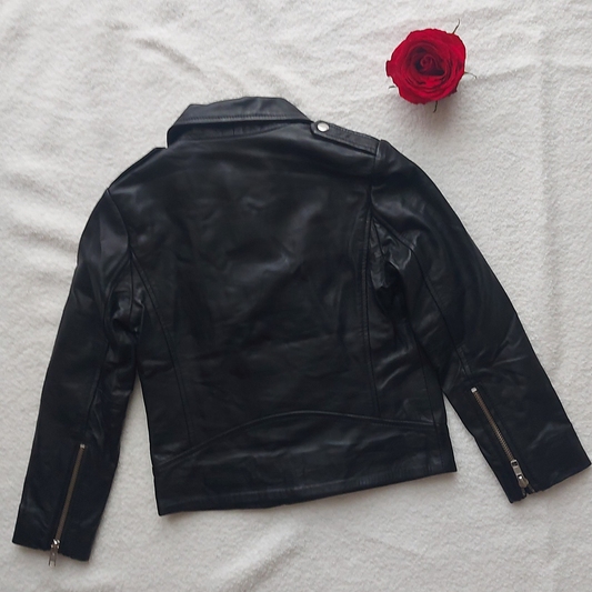 Black Genuine Leather Jacket – Sample Collection | N⁰7 Kids