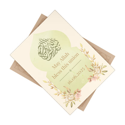 Blessed Union Islamic Tile – Personalized Nikah Gift with Date Only
