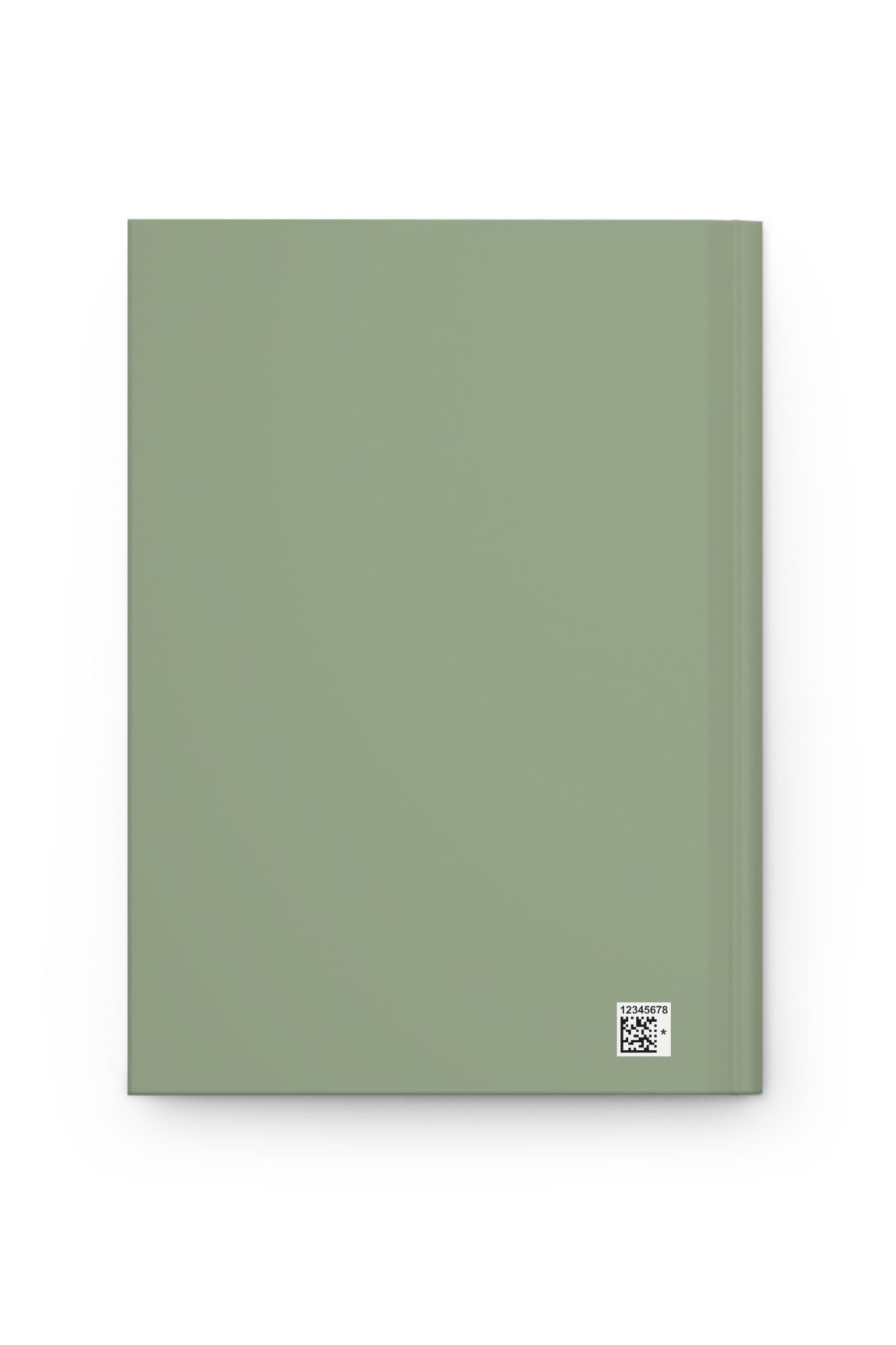 Green notebook with a QR code on a white background