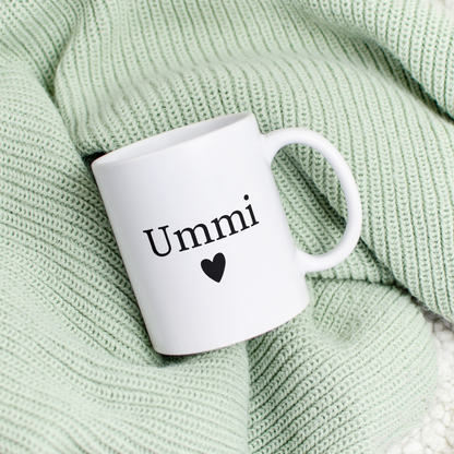 Ummi Mug with Heart – Minimal Islamic Gift for Mom