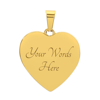 Gepersonaliseerde Arabische naamketting - Hartvormige gouden hanger - Zwart