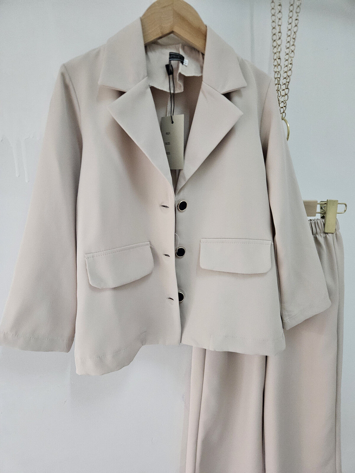 Girls Blazer Set – Beige